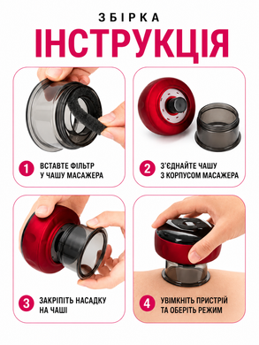 Вакуумный антицеллюлитный массажер с подогревом, массажная антицеллюлитная банка black 2144 фото