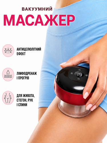 Вакуумный антицеллюлитный массажер с подогревом, массажная антицеллюлитная банка black 2144 фото