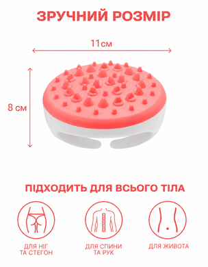 Антицеллюлитный компактный ручной массажер для тела, рук и ног, розовый 2197 фото