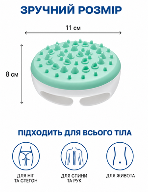 Антицеллюлитный компактный ручной массажер для тела, рук и ног, зеленый 2185 фото