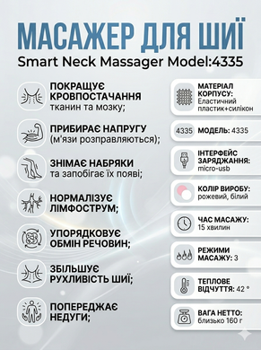 Масажер для шиї для зняття напруги, болю та покращення кровообігу Neck 4335