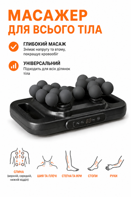 Перкуссионный массажер для тела Multi-Heads Fascial Gun с 18 массажными головками, 20 уровней, 6 режимов 3511 фото