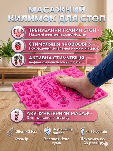 Масажний килимок для стоп для зняття втоми, стимуляції кровообігу та розслаблення Reclaire