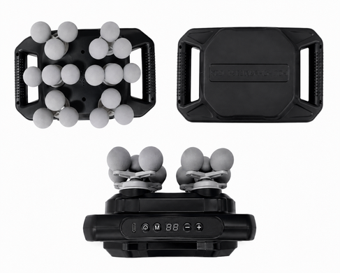 Перкуссионный массажер для тела Multi-Heads Fascial Gun с 18 массажными головками, 20 уровней, 6 режимов 3511 фото