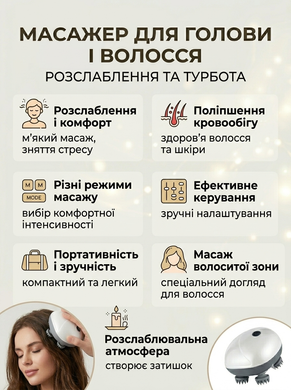 Масажер для голови для розслаблення, зняття стресу та стимуляції кровообігу Reclaire Smart scalp massager