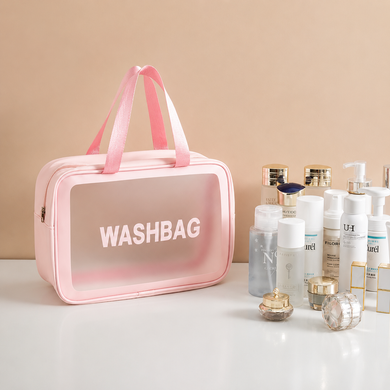 Водонепроникна косметичка Washbag прозора на блискавці,органайзер для косметики 3474 фото