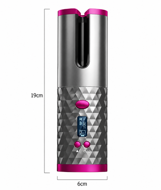 Бездротова автоматична плойка-стайлер для завивки волосся Hair Curler з LCD-дисплеєм, керамічним покриттям, USB 3492 фото