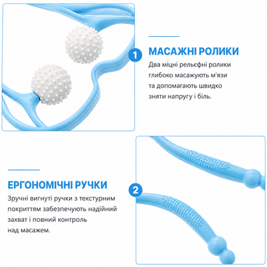 Ручной роликовый массажер для шеи Neck Massager для снятия усталости и напряжения 3478 фото