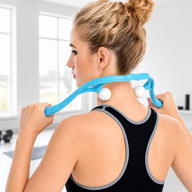 Ручной роликовый массажер для шеи Neck Massager для снятия усталости и напряжения 3478 фото
