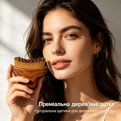 Лімфодренажна масажна щітка для обличчя, шиї та тіла з м&rsquo;якою щетиною 3485 фото