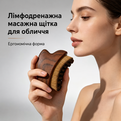 Лімфодренажна масажна щітка для обличчя, шиї та тіла з м&rsquo;якою щетиною 3485 фото