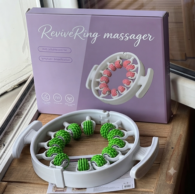 Ручной роликовый массажер для тела с двумя ручками и съемным роликом Roller Massager мультиколор 3487 фото