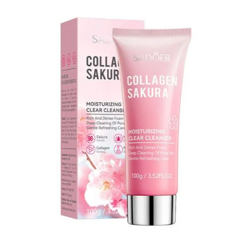 Пенка для умывания лица Sadoer Collagen Sakura Moisturizing Clear Cleanser с экстрактом сакуры, 100 г